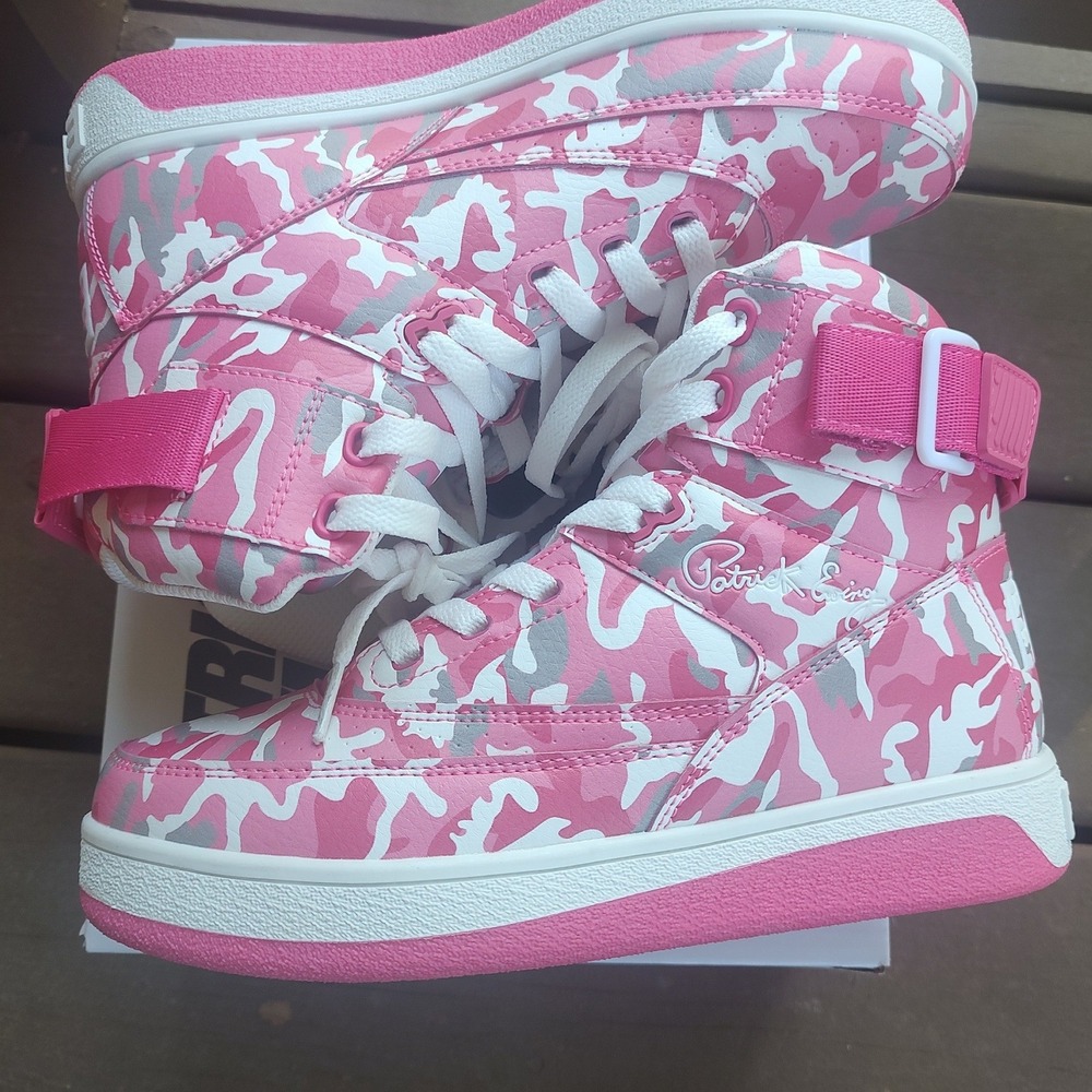 Ewing Athletics 33 HI Womens Pink Camo High Top Basketball Sneakers Retro Shoes - Picture 3 of 7